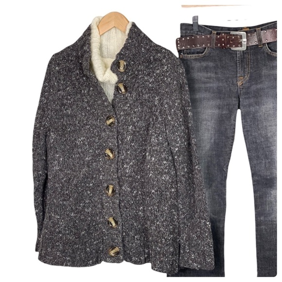 Charter Club Women’s Wool Gray Tweed Cardigan 1X - Picture 2 of 11